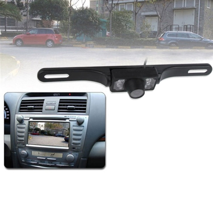 6 LED IR Infrared Waterproof Night Vision Wireless License Plate Frame Astern Backsight Rear View Camera , Support Installed in Car DVD Navigator or Car Monitor , Wide Viewing Angle: 140 degree (WD001)(Black) - Rear View Cameras by buy2fix | Online Shopping UK | buy2fix