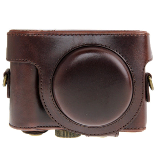 Leather Camera Case Bag for Sony HX50 (Coffee) - Leather Bag by buy2fix | Online Shopping UK | buy2fix