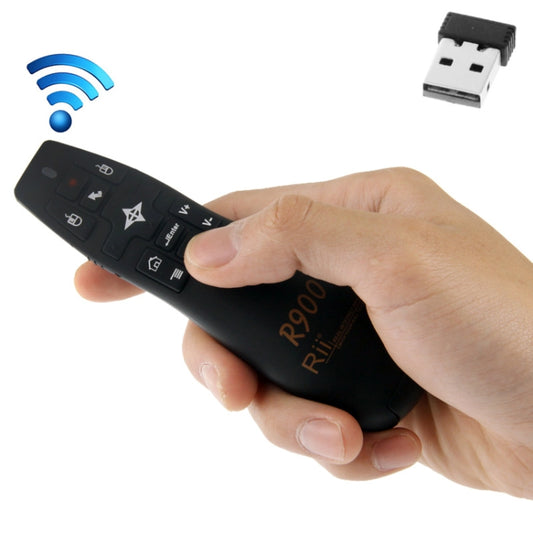 2.4G Wireless Presenter Laser Pointer Fly Mouse Rii Professional Air Mouse R900 for HTPC / Android TV BOX / PS3 / XBOX360 / Tablet PC (K14 R900)(Black) by buy2fix