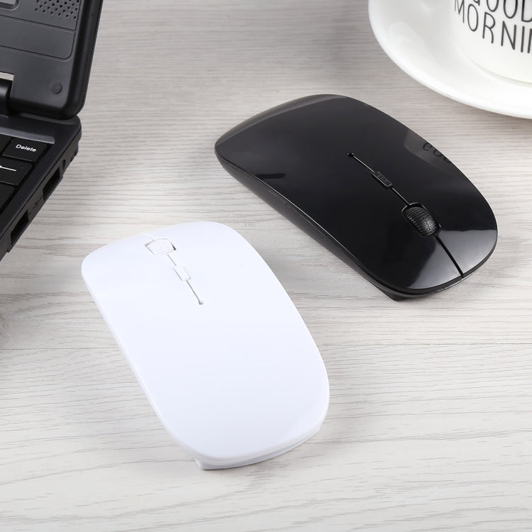 2.4GHz Wireless Ultra-thin Laser Optical Mouse with USB Mini Receiver, Plug and Play(White) by buy2fix