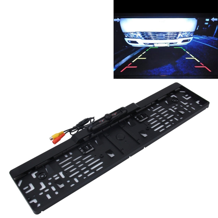 European Car License Plate Frame Rear View Camera, Size: 52.8cm x 12.6cm(Black) - Rear View Cameras by buy2fix | Online Shopping UK | buy2fix
