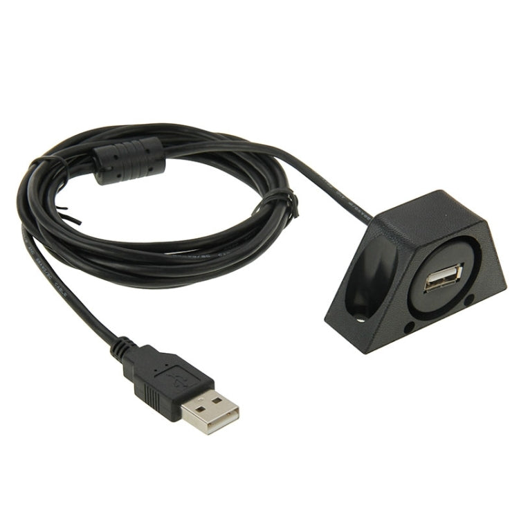 USB 2.0 Male to Female Extension Cable with Car Flush Mount, Length: 2m - DIY Cables by buy2fix | Online Shopping UK | buy2fix