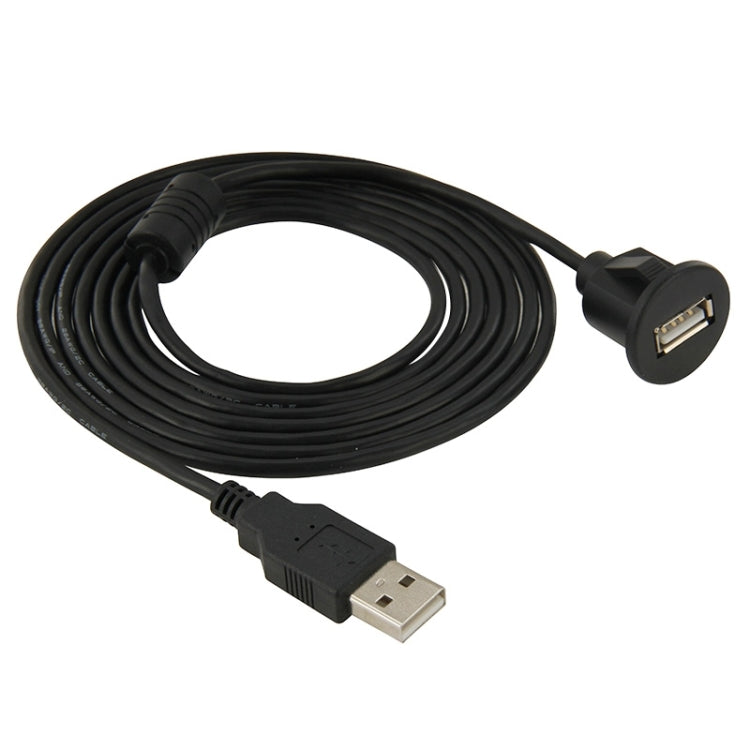 USB 2.0 Male to Female Extension Cable with Car Flush Mount, Length: 2m - DIY Cables by buy2fix | Online Shopping UK | buy2fix
