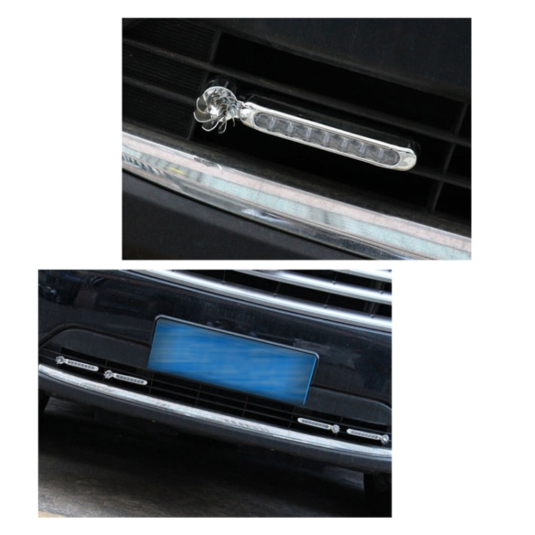 2 PCS 8 Blue LED Bulbs Wind Powered Decorative Car Lights - Running Lights by buy2fix | Online Shopping UK | buy2fix