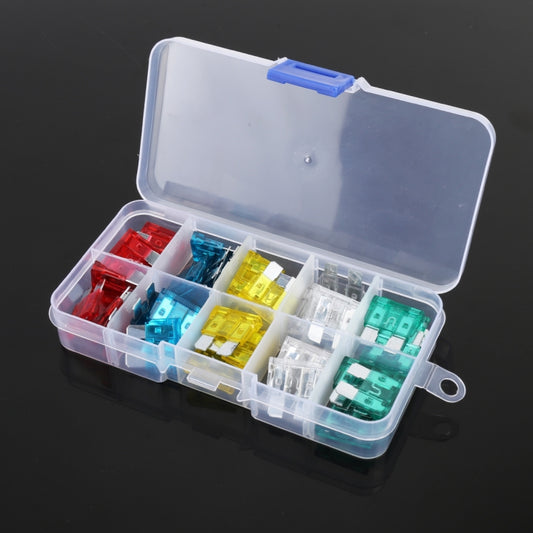 50 PCS 10A / 15A / 20A / 25A / 30A Blade Fuses Set for Car Vehicle by buy2fix