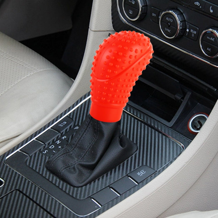 Universal Elasticity Nonslip Soft Silicone Car Gear Shift Knob Cover(Red) by buy2fix