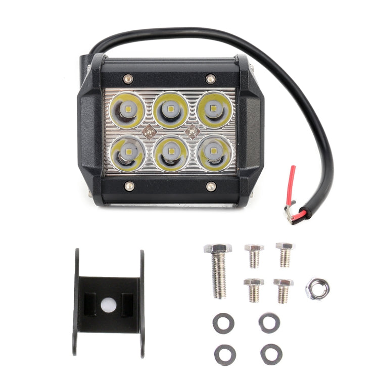 18W 6 LED White Light Condenser Engineering Lamp / Waterproof IP67 SUVs Light, DC 10-30V(Black) - Work Lights by buy2fix | Online Shopping UK | buy2fix
