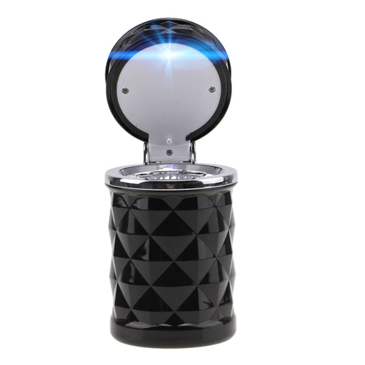 Diamond Facets Car Ashtray with LED Light(Black) by buy2fix