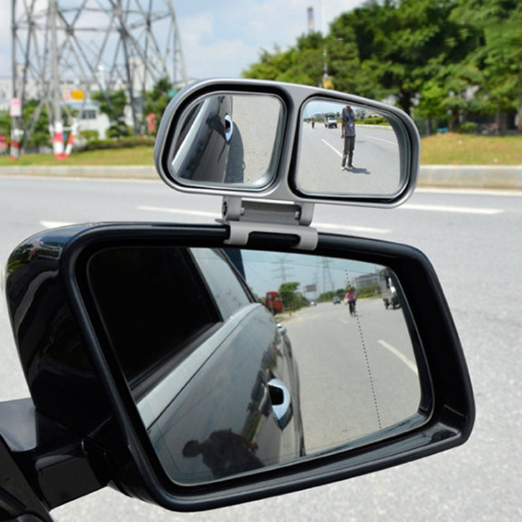 Right Side Rear View Blind Spot Mirror Universal adjustable Wide Angle Auxiliary Mirror(Silver) by 3R