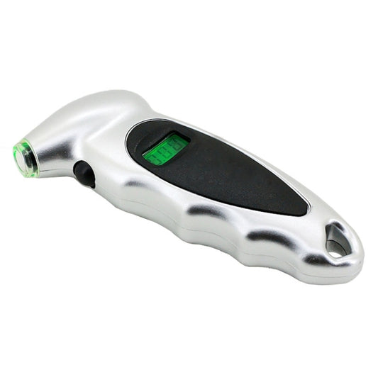 1/4 inch LCD Display Screen Digital Tire Gauge with LED Light, Pressure Range: 0-100PSI(Silver) - Tire Pressure Gauges by buy2fix | Online Shopping UK | buy2fix