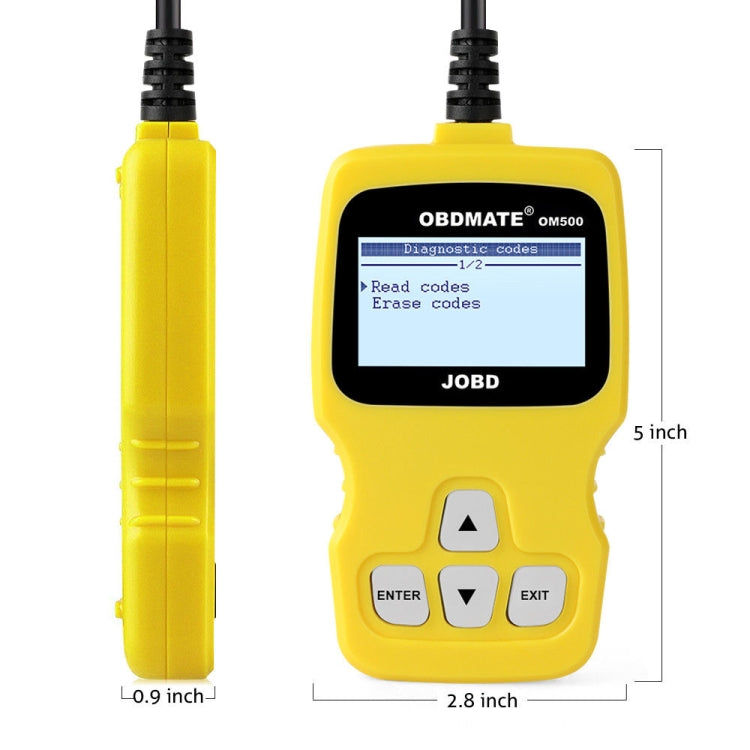 OBDMATE OM500 OBDII / EOBD / JOBD Code Reader(Yellow) - Code Readers & Scan Tools by buy2fix | Online Shopping UK | buy2fix