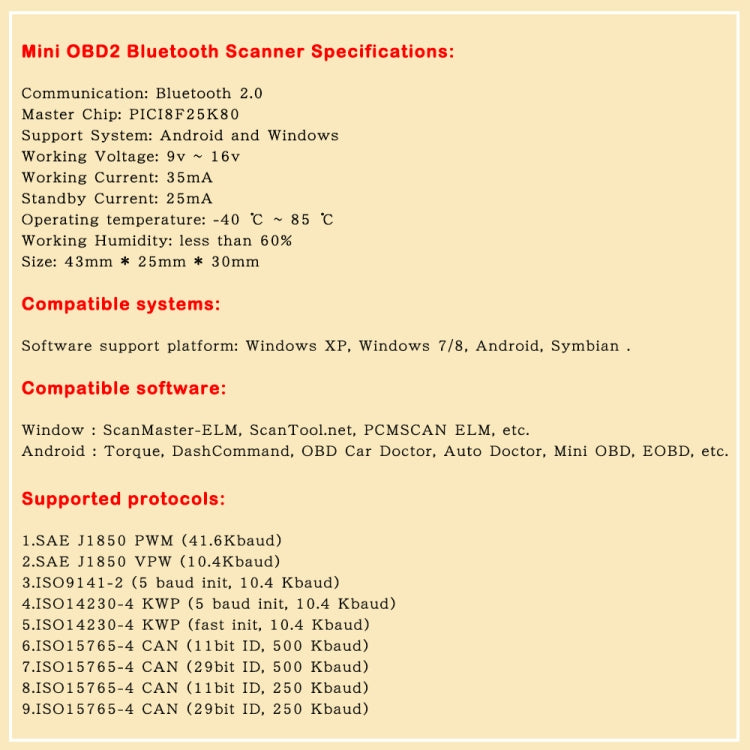 HH OBD ELM327 OBDII V1.5 Bluetooth Advanced Scan Tool Wireless Fuel Speed Diagnostic Tool by buy2fix