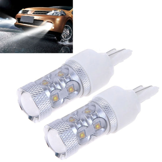 2 PCS 7443 650 Lumen 50W 10-3535-LEDs 6500K White Light Brake Light, DC 12-24V by buy2fix