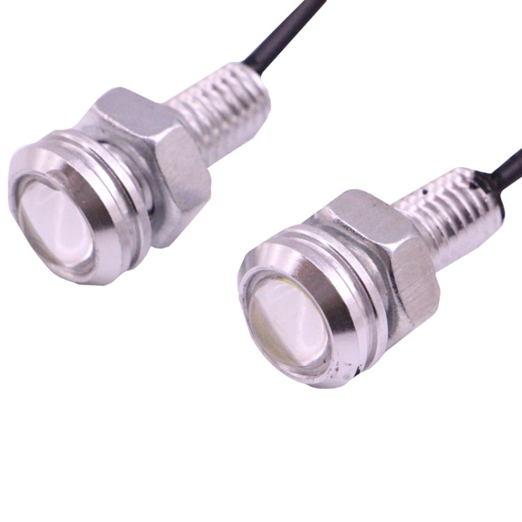 2 PCS 2x 2W Waterproof Eagle Eye Light White LED Light for Vehicles, Cable Length: 60cm(Silver) - Eagle Eye Lamps by buy2fix | Online Shopping UK | buy2fix