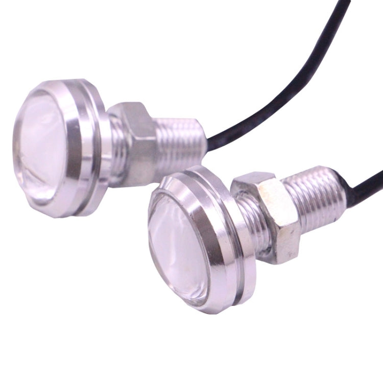 2 PCS 2x 3W 120LM Waterproof Eagle Eye Light White LED Light for Vehicles, Cable Length: 60cm(Silver) - Eagle Eye Lamps by buy2fix | Online Shopping UK | buy2fix