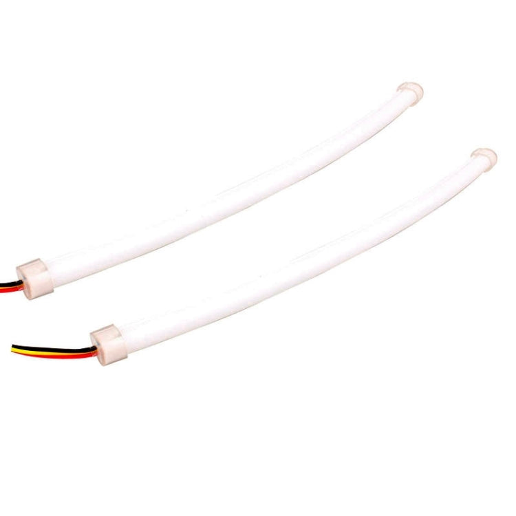 2 PCS 4.5W 270LM 6500K 597-577nm White + Yellow Wired LED Tube Daytime Running Light DRL Steering Lamp, DC12V, Lamp Length:45cm - Fog / Driving Lights by buy2fix | Online Shopping UK | buy2fix