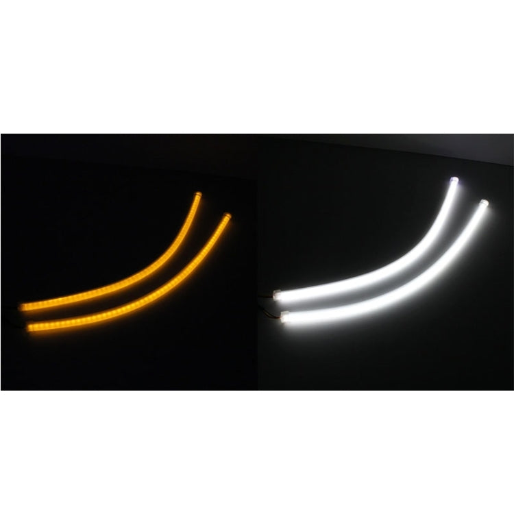2 PCS 4.5W 270LM 6500K 597-577nm White + Yellow Wired LED Tube Daytime Running Light DRL Steering Lamp, DC12V, Lamp Length:45cm - Fog / Driving Lights by buy2fix | Online Shopping UK | buy2fix