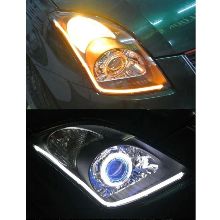 2 PCS 4.5W 270LM 6500K 597-577nm White + Yellow Wired LED Tube Daytime Running Light DRL Steering Lamp, DC12V, Lamp Length:45cm - Fog / Driving Lights by buy2fix | Online Shopping UK | buy2fix