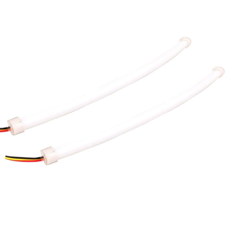 2 PCS 3W 180LM 6500K 597-577nm White + Yellow Wired LED Tube Daytime Running Light DRL Steering Lamp, DC12V, Lamp Length:30cm - In Car by buy2fix | Online Shopping UK | buy2fix