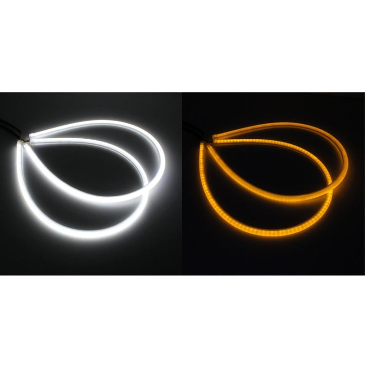2 PCS 6W 360LM 6500K 597-577nm White + Yellow Wired LED Tube Daytime Running Light DRL Steering Lamp, DC12V, Lamp Length:60cm - In Car by buy2fix | Online Shopping UK | buy2fix