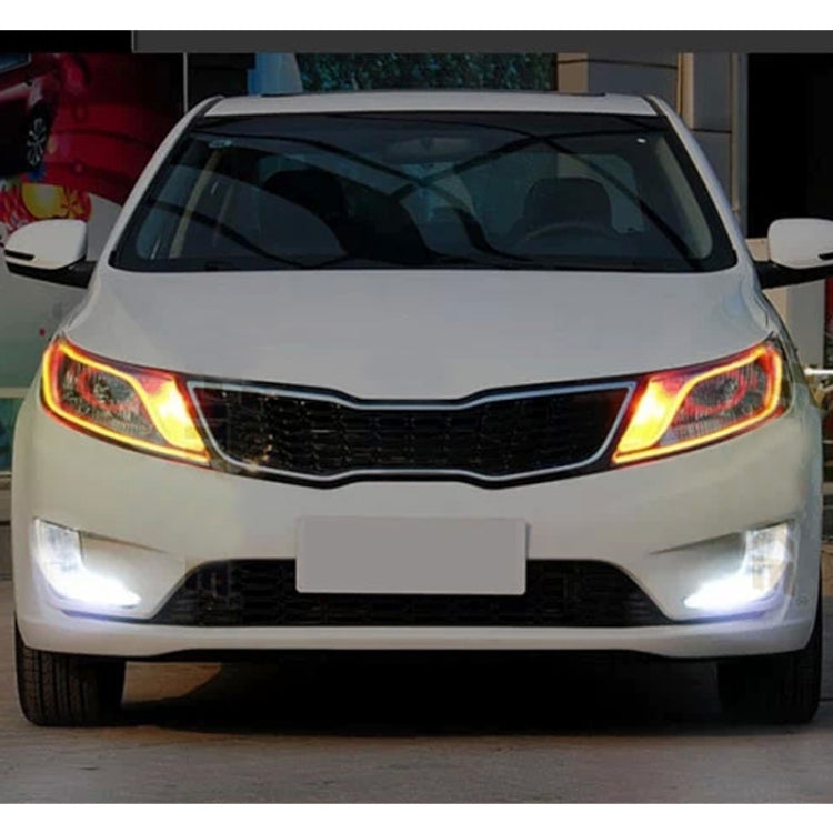 2 PCS 6W 360LM 6500K 597-577nm White + Yellow Wired LED Tube Daytime Running Light DRL Steering Lamp, DC12V, Lamp Length:60cm - In Car by buy2fix | Online Shopping UK | buy2fix