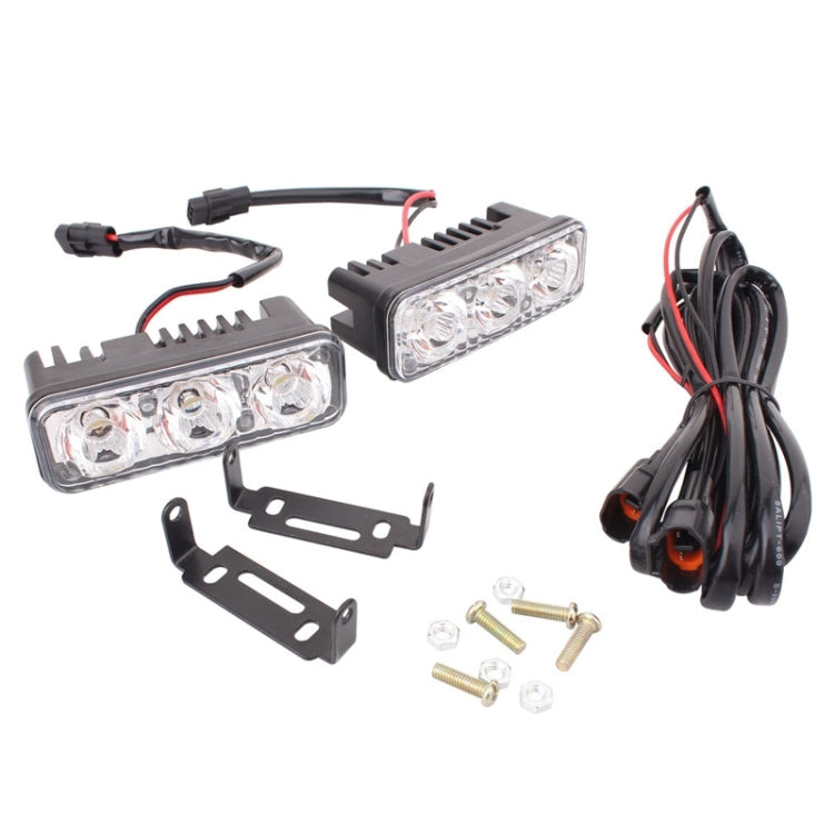 2 PCS MZ 9W 540LM 6500K 3-LED White Light Wired Car Daytime Running Light Fog Lamp, DC12-24V,Light Wire: 15cm - Fog / Driving Lights by buy2fix | Online Shopping UK | buy2fix