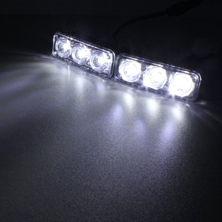 2 PCS MZ 9W 540LM 6500K 3-LED White Light Wired Car Daytime Running Light Fog Lamp, DC12-24V,Light Wire: 15cm - Fog / Driving Lights by buy2fix | Online Shopping UK | buy2fix