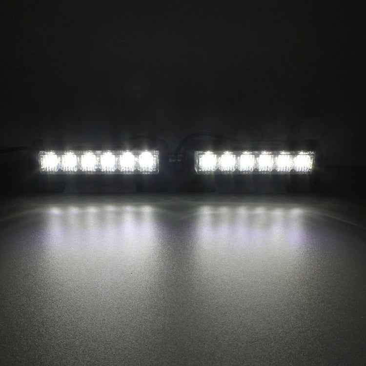 2 PCS 6 inch 6 LED 2 x 18W Car Flash Warning Light Red + Blue Change White Waterproof Emergency Light, DC 12V - In Car by buy2fix | Online Shopping UK | buy2fix
