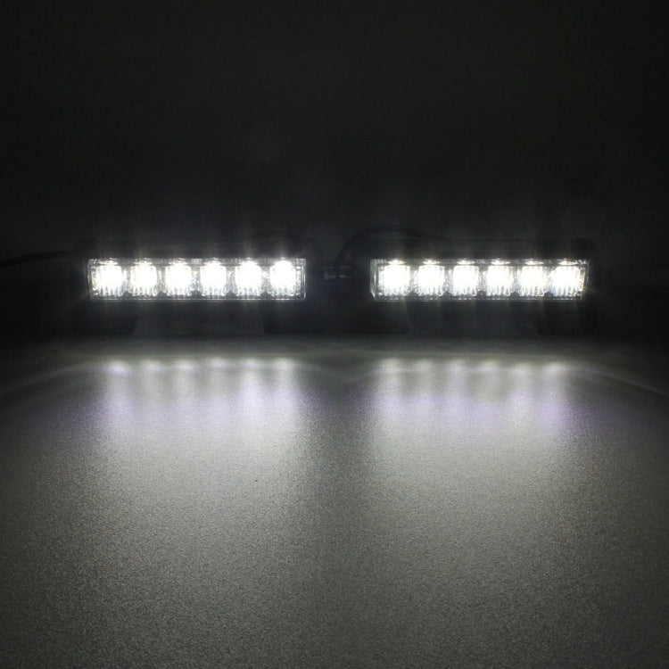 2 PCS 6 inch 6 LED 2 x 18W Car Flash Warning Light Yellow Change White Waterproof Emergency Light, DC 12V - In Car by buy2fix | Online Shopping UK | buy2fix