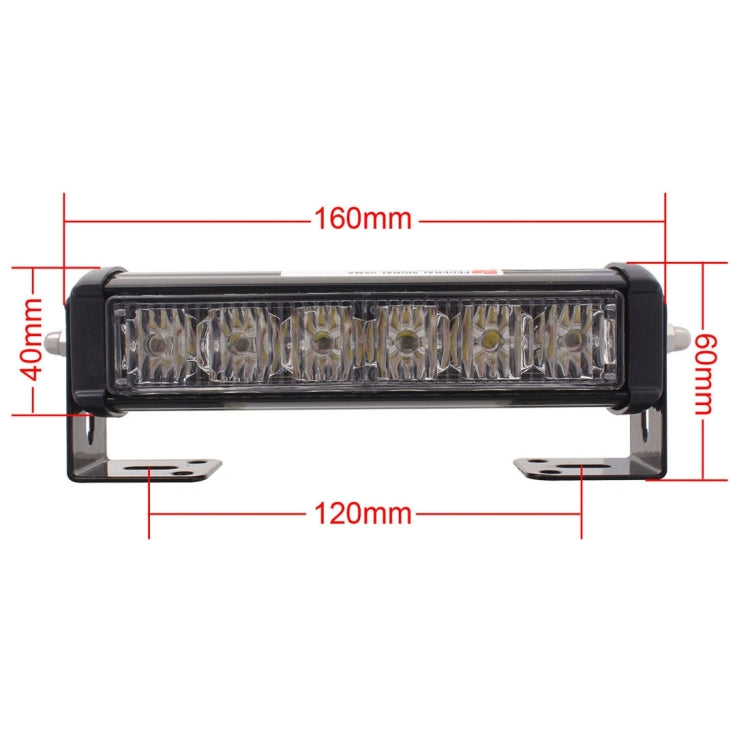2 PCS 6 inch 6 LED 2 x 18W Car Flash Warning Light Yellow Change White Waterproof Emergency Light, DC 12V - In Car by buy2fix | Online Shopping UK | buy2fix