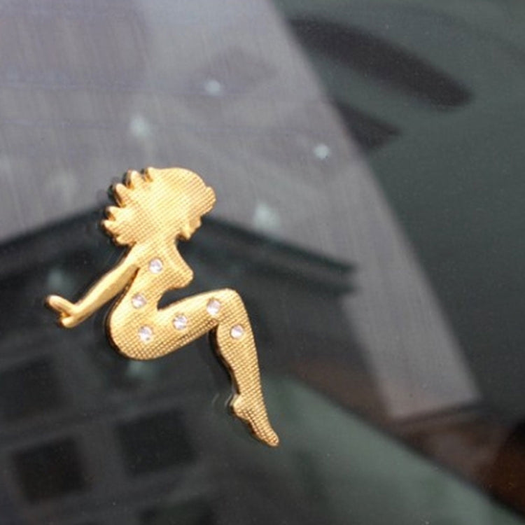 Beautiful Girl Diamond Metal Chrome Badges (Gold) by buy2fix