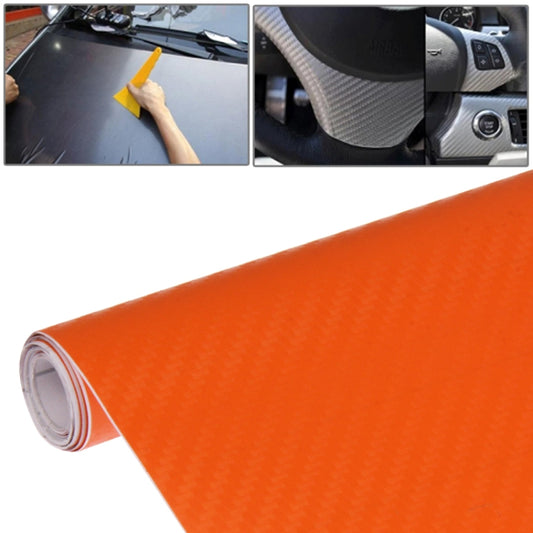 Car Decorative 3D Carbon Fiber PVC Sticker, Size: 127cm x 50cm(Orange) by buy2fix
