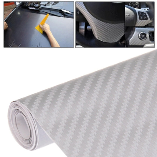 Car Decorative 3D Carbon Fiber PVC Sticker, Size: 127cm x 50cm(Silver) by buy2fix