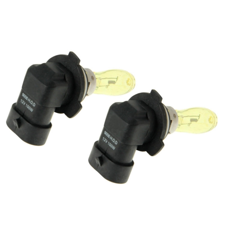 2 X 9006 HOD Halogen Bulbs 12V 100W 2400 LM 3500K Yellow Light Headlights - Halogen Lights by buy2fix | Online Shopping UK | buy2fix