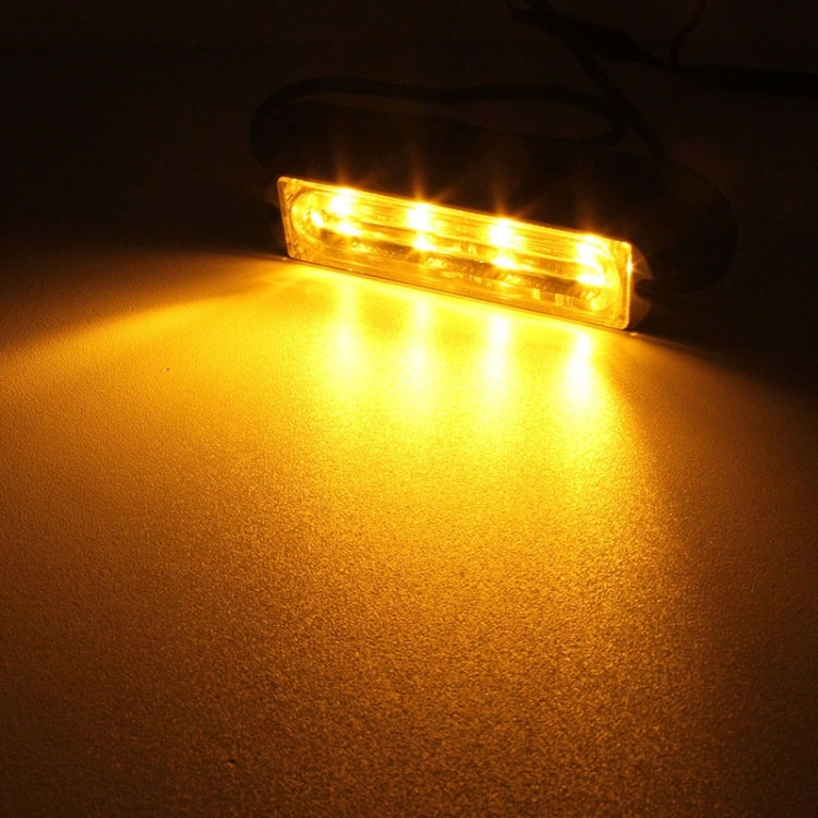 12W 720LM 4-LED Yellow Light 18 Flash Patterns Car Strobe Emergency Warning Light Lamp, DC 12V - Warning Lights by buy2fix | Online Shopping UK | buy2fix