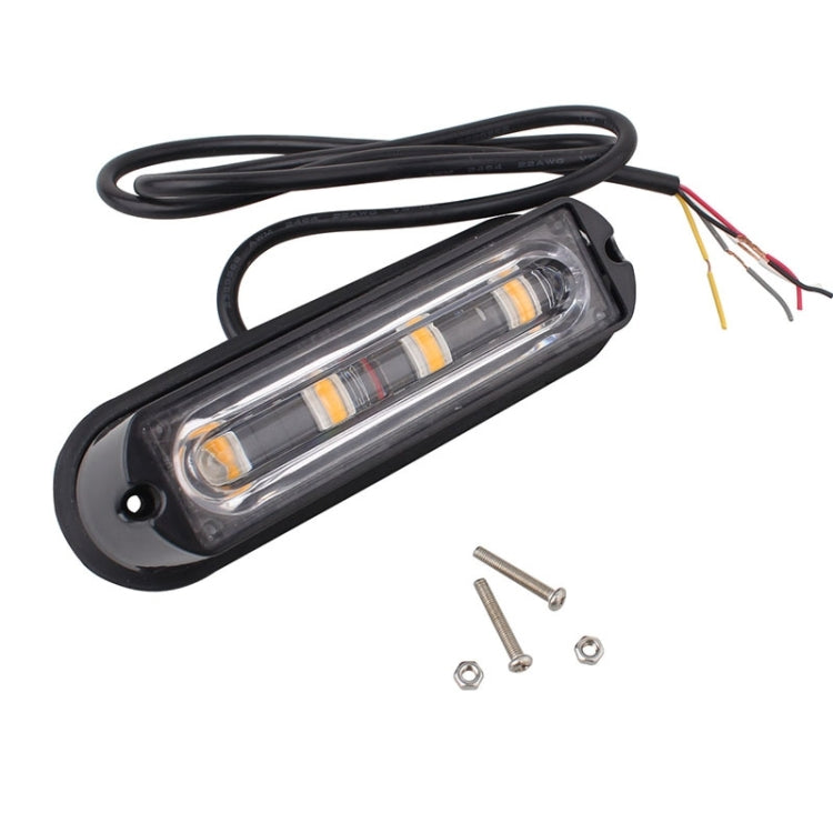 12W 720LM 4-LED Yellow Light 18 Flash Patterns Car Strobe Emergency Warning Light Lamp, DC 12V - Warning Lights by buy2fix | Online Shopping UK | buy2fix