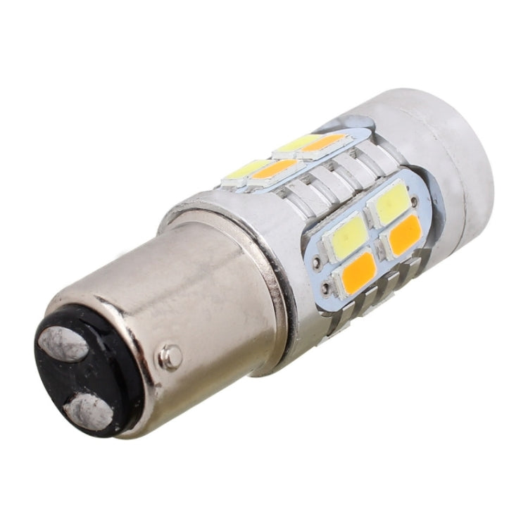 2PCS 1157/BAY15D 10W 700LM Yellow + White Light 20-LED SMD 5630 Car Brake Light Lamp Bulb, Constant Current, DC 12-24V - Brake Lights by buy2fix | Online Shopping UK | buy2fix