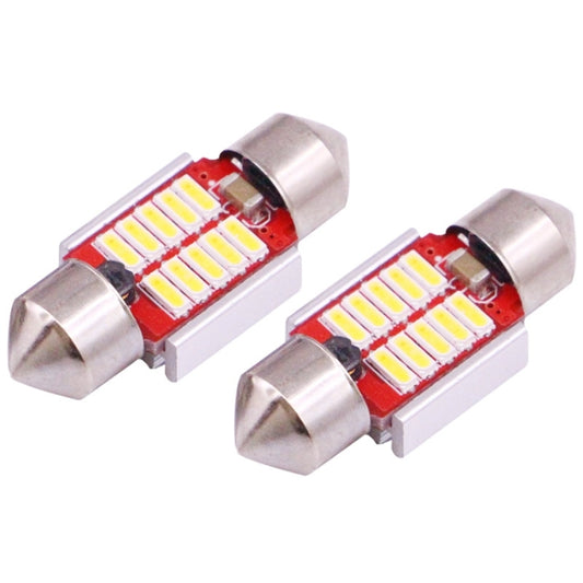 2 PCS 31mm 3W 180LM White Light 10 LED SMD 4014 CANBUS License Plate Reading Lights Car Light Bulb by buy2fix
