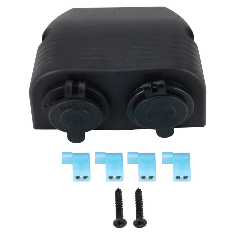 5V 2.1A Dual-USB Ports w/20A Car Cigarette Lighter Socket Car Charger(Black) by buy2fix