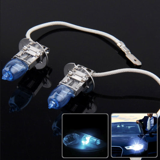 HOD H3 Halogen Bulb, Super White Car Headlight Bulb, 12 V / 100W, 6000K 2400 LM (Pair) by buy2fix