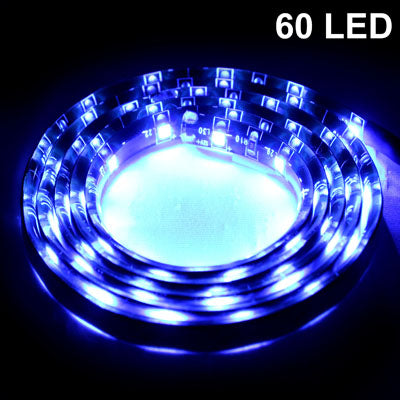 1.7W Blue Light 60 LED 3528 SMD Waterproof Flexible Car Strip Light, DC 12V, Length: 1m - Decorative Lights by buy2fix | Online Shopping UK | buy2fix