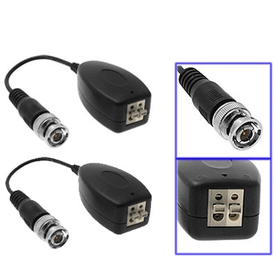 2 PCS Passive UTP Video Balun Transceiver(Black) by buy2fix