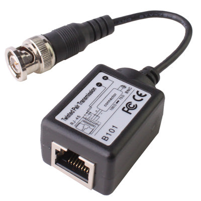 2 PCS Passive Balun Twisted Pair Transceiver(Black) - Video Balun by buy2fix | Online Shopping UK | buy2fix