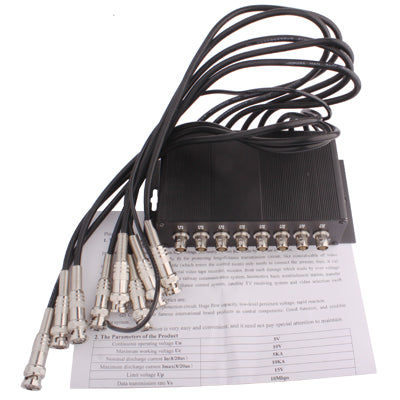 8 Channel CCTV BNC Surge Arrester Surge Protector Device (CoaxJK/ V8)(Black) - Video Balun by buy2fix | Online Shopping UK | buy2fix