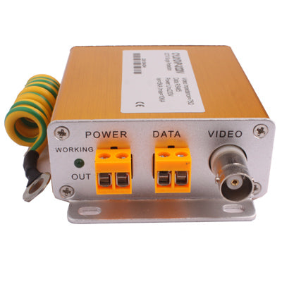 Video Data Power Surge Protector 3 In 1 Surge Protection Arrester 220V(Golden) - Video Balun by buy2fix | Online Shopping UK | buy2fix