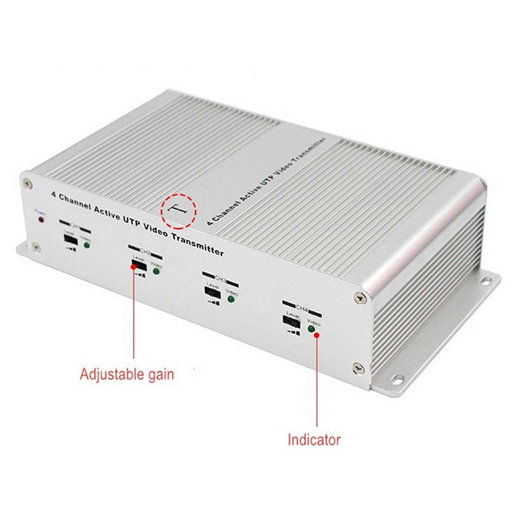 4 Channel Active UTP Video Transmitter(Silver) - Video Balun by buy2fix | Online Shopping UK | buy2fix