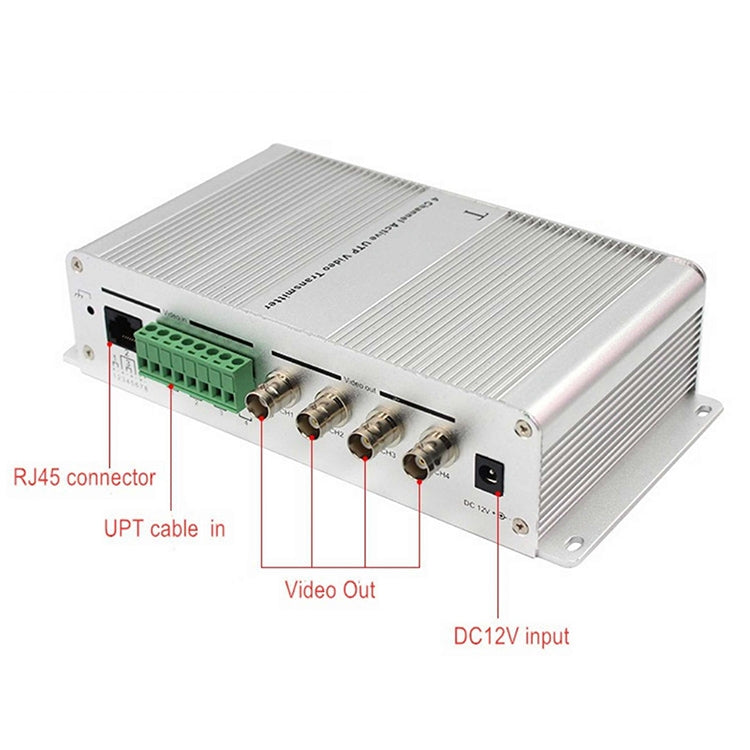 4 Channel Active UTP Video Transmitter(Silver) - Video Balun by buy2fix | Online Shopping UK | buy2fix
