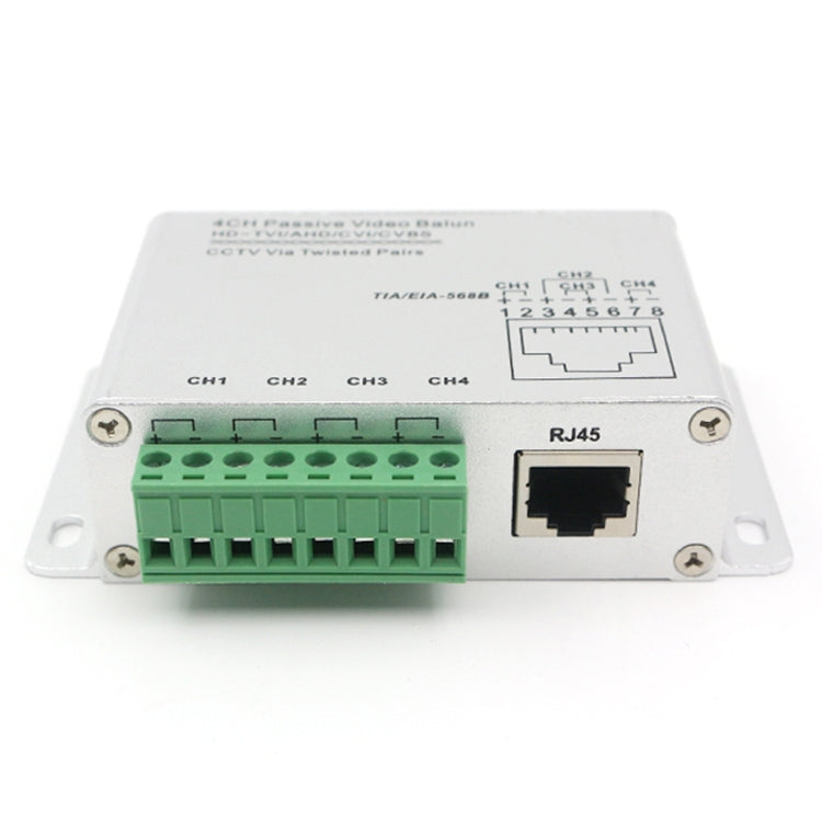 UTP 4 Channel Passive Video Balun Transceiver(Silver) - Video Balun by buy2fix | Online Shopping UK | buy2fix