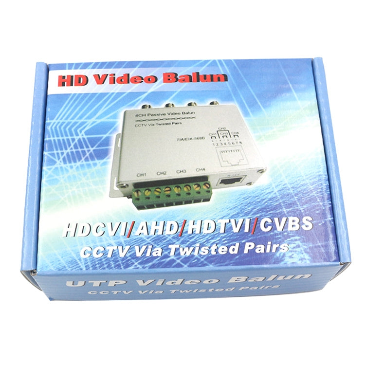 UTP 4 Channel Passive Video Balun Transceiver(Silver) - Video Balun by buy2fix | Online Shopping UK | buy2fix