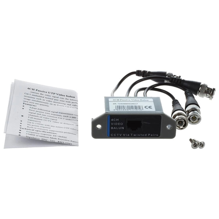 4 Channel Video ( BNC ) to UTP ( RJ45 ) Video Balun - Video Balun by buy2fix | Online Shopping UK | buy2fix